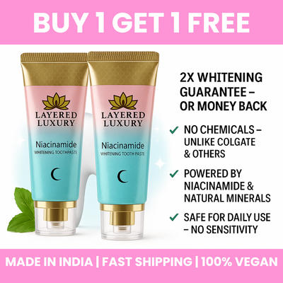 Layered Luxury - Triple Whitening Niacinamide Fresh Breath Whitening Toothpaste 1 + 1 Free Tube