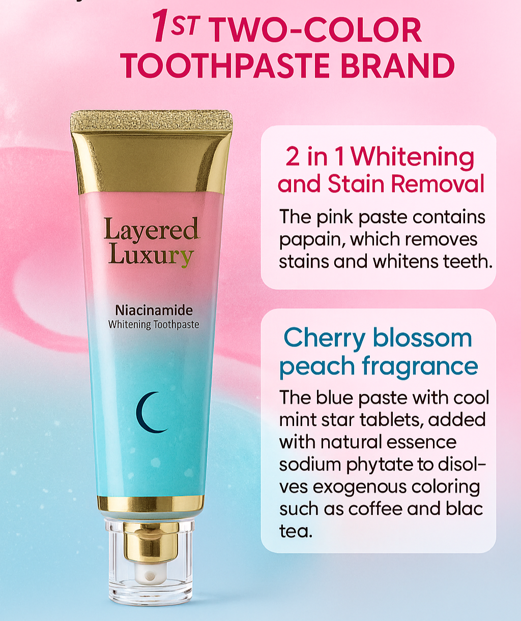 Layered Luxury - Triple Whitening Niacinamide Fresh Breath Whitening Toothpaste