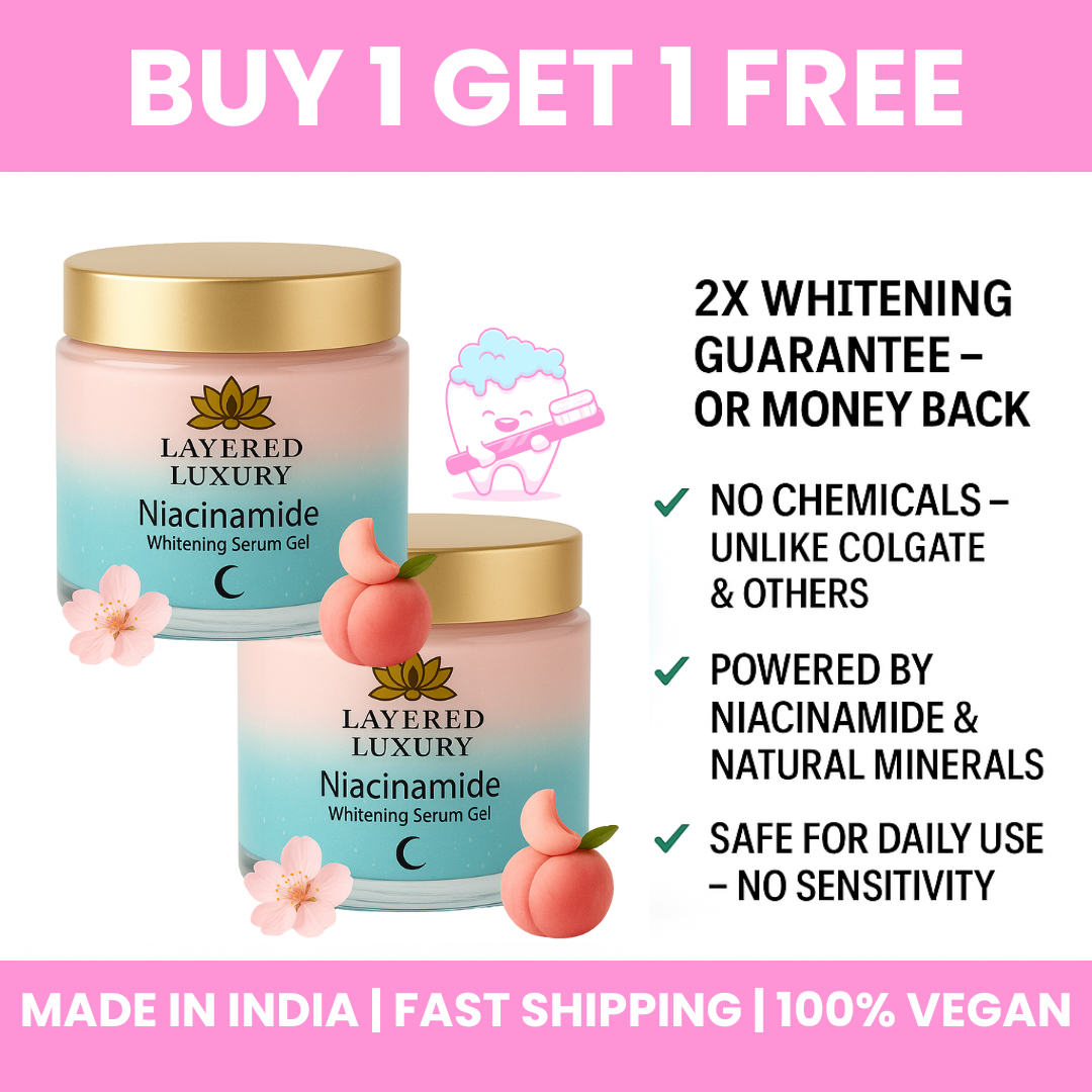 Layered Luxury - Triple Whitening Niacinamide Fresh Breath Whitening Toothpaste 1 + 1 Free Jar