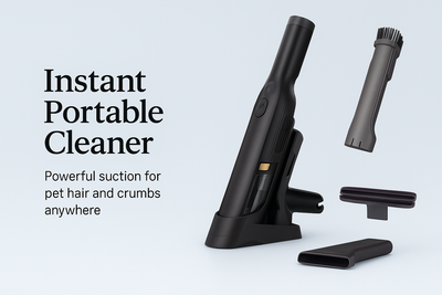 Instant Portable Cleaner | Powerful Suction for Pet Hair, Car Interiors and Home Surfaces, Easy One-Touch Empty