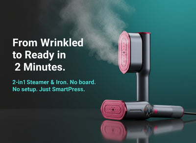 SmartPress | 2-in-1 Steamer & Iron (no board or table, no setup needed)