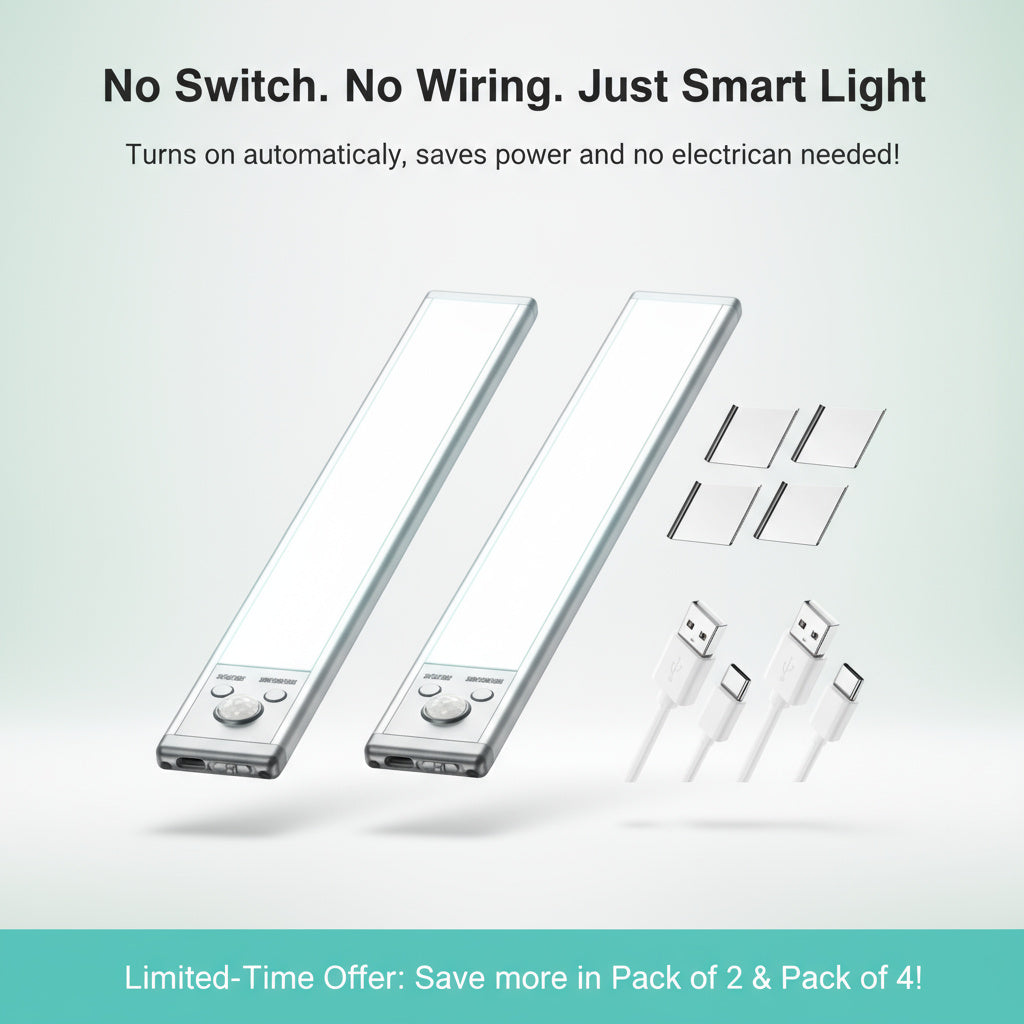 Rechargeable Automatic Motion Sensor LED Light ( Pack Of 2 )