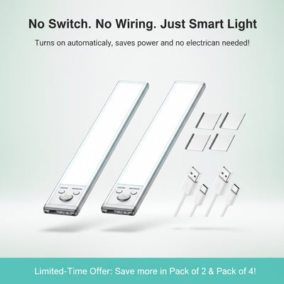 Rechargeable Automatic Motion Sensor LED Light ( Pack Of 2 )