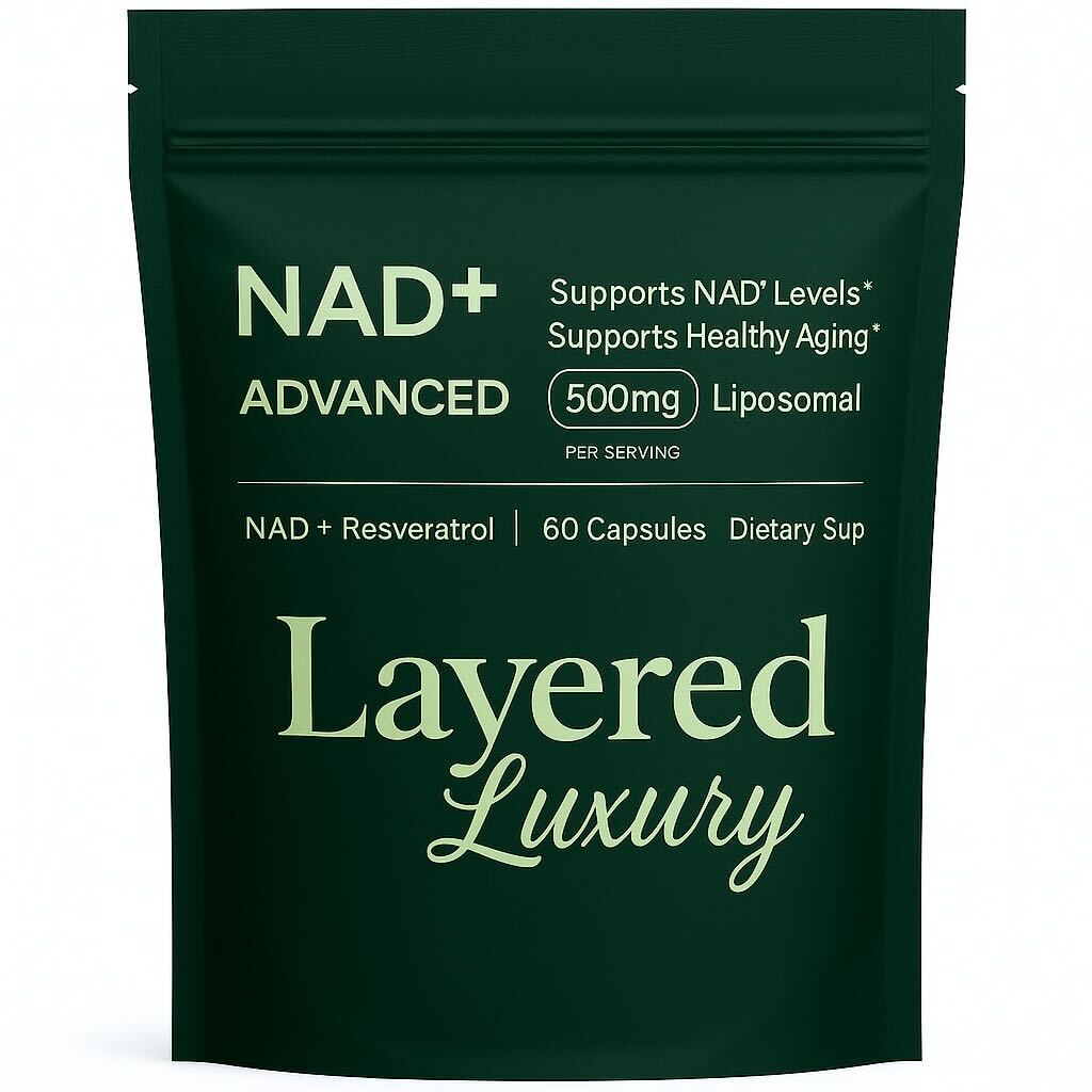 NAD+ Supplement for Skin Aging Support, Energy & Focus - 500 mg per serving - 60 Count - 30 Days Supply