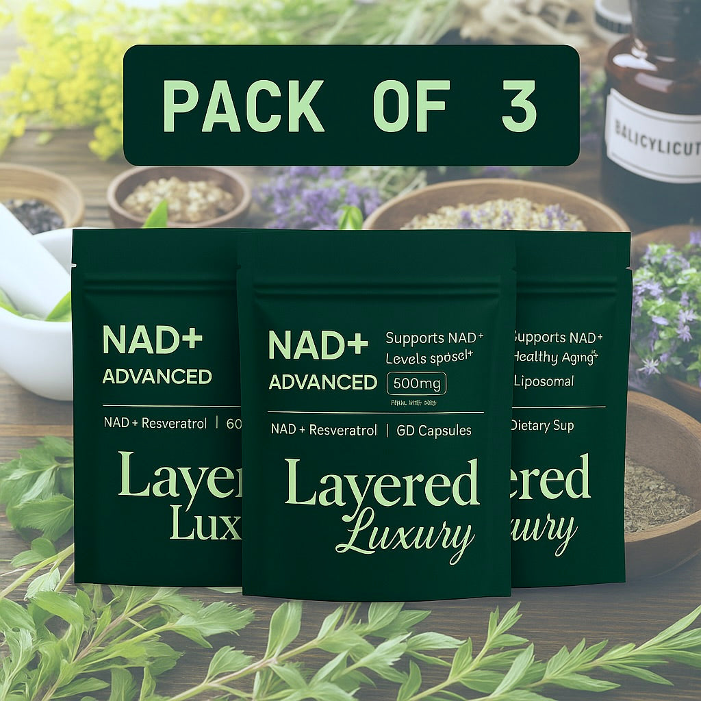 NAD+ Supplement for Skin Aging Support, Energy & Focus - 500 mg per serving - 60 Count - 30 Days Supply