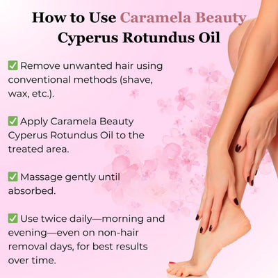 Natural Hair Reduction Oil | Slows Regrowth with Cyperus Root Extract