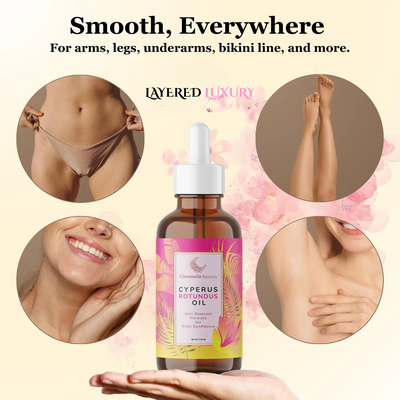 Natural Hair Reduction Oil | Slows Regrowth with Cyperus Root Extract